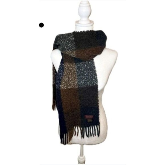Set Of 4 Blend Plaid & Checkered Scarves Some Fringed Ends - Picture 2 of 5